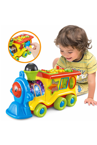 Picodino Locomotivă de tren interactivă cu sortator de forme, lumini și muzică