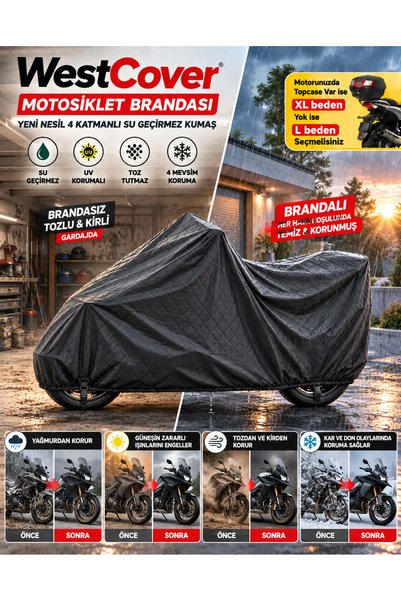 WestCover Musatti Rajon 125X Compatible 4 Layer New Generation-Black Motorcycle Tarpaulin-Waterproof Winter Motor Tent