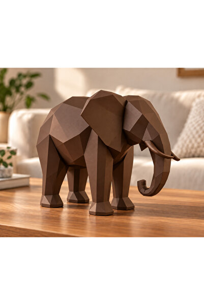 Smug Design 3D Elephant Low Poly Dekoratif Obje