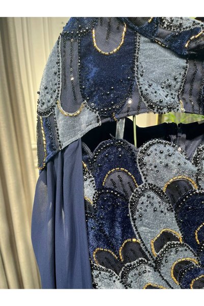 tasmim kian Luxury Evening Dress Navy Blue