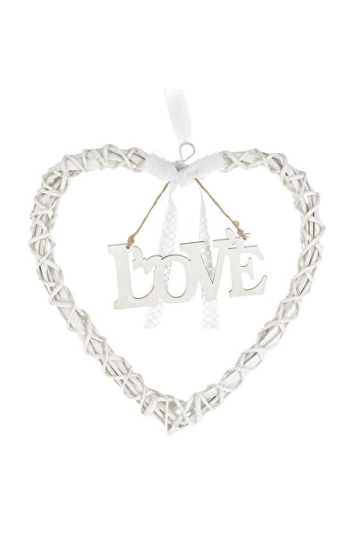 CATIANO Inima Decorativa Sustenabila din Lemn cu Tablita "Love" 29x29x2.5cm