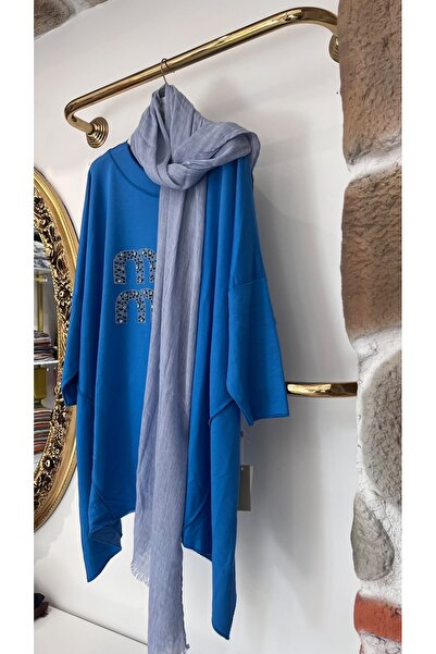 EB SCARF تونيك قطني ممشط بتفاصيل حجرية