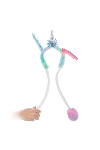 CATIANO Coronita Par Unicorn cu Aripi Paiete Holografice & Miscare