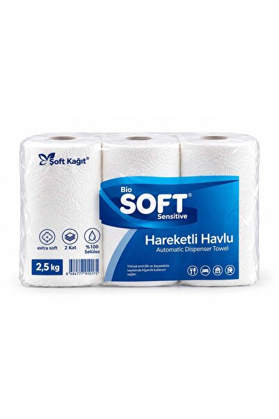 SOFT Sensitive Hareketli Havlu 6 Rulo 2,5 KG | Kağıt Havlu