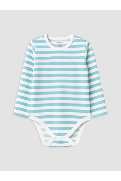 LC Waikiki Quality Parts from Çelebi Store Striped Baby Boy Snap-On Bodysuit