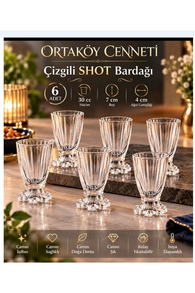 ORTAKÖYCENNETİ 6 ad kaliteli shot veya zemzem bardak balık cup 30 cc 7 cm bou...