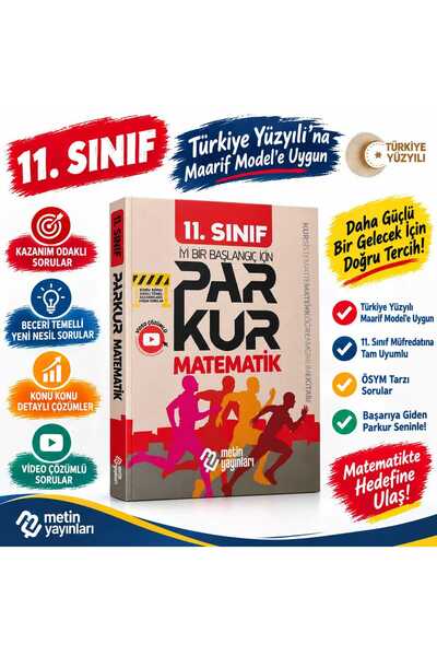 Metin Yayınları TÜRKİYE YÜZYILI 11. Sınıf Parkur Matematik Öğrenme Kitabı MAA...