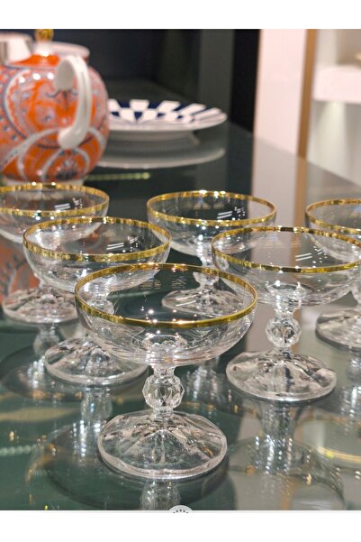 P&ORA PREMIUM KITCHEN PRODUCTS GOLD YALDIZLI 6 LI KRİSTAL LOKUMLUK