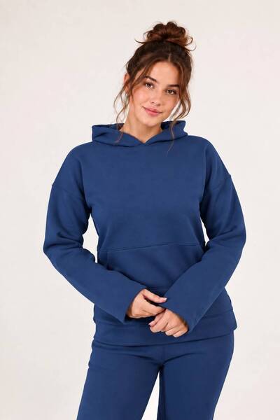 Lucky Line Akana Women's Gold Button Detailed Shirred 3 Thread Tracksuit Set – Two Piece Bottom Top Set