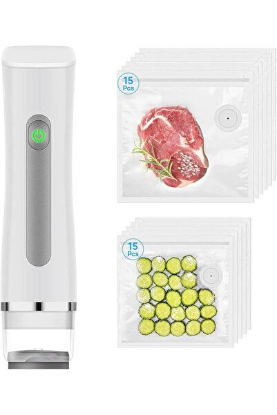 Yelajoy Handheld Vacuum Sealer Machine with 30 Reusable Bags,White