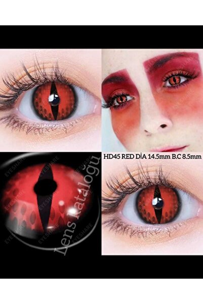 Eyeshop HALLOWEEN COSPLAY GÖZ LENSİ HD45 RED KIRMIZI TONDA Kulanım suresi 1 y...