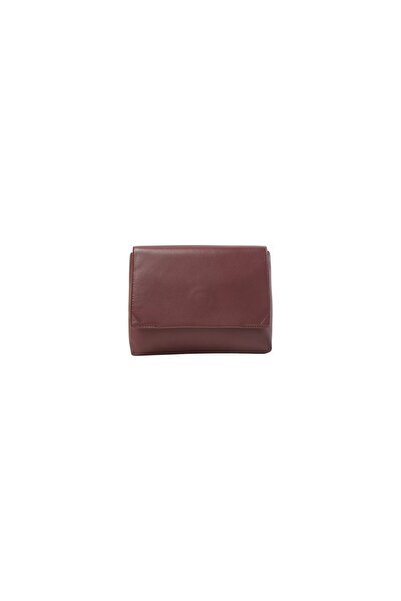 Amelia Studio Sheath Burgundy Leather Folded Women's Clutch Bag with Magnetic...