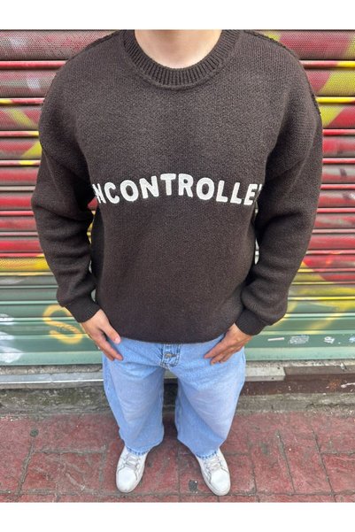 Oversize Baskılı Triko
