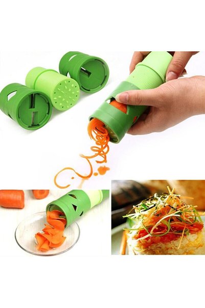 sonx Practical Spiral Vegetable and Fruit Chopper, Twister Julienne Slicer, Handheld Spiral Grater
