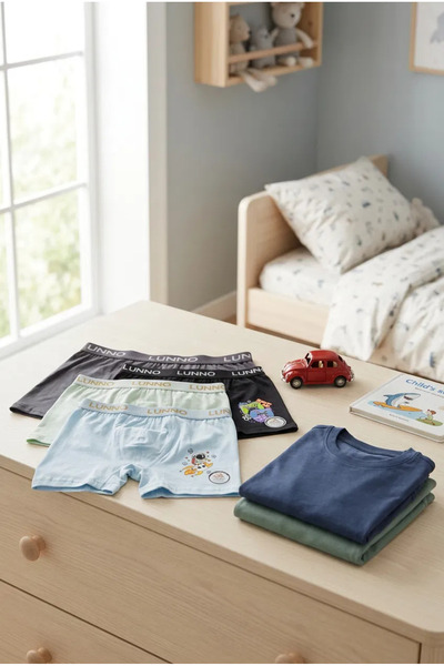 LUNNÓ Boys' Printed Ultra Soft Boxer 6 Pack