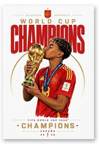 HOME MODE Spain World Cup 2026 Champions Rising Star Football Wall Art Style ...