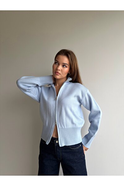 Cistern İstanbul Women's Double Zippered Knitwear Cardigan