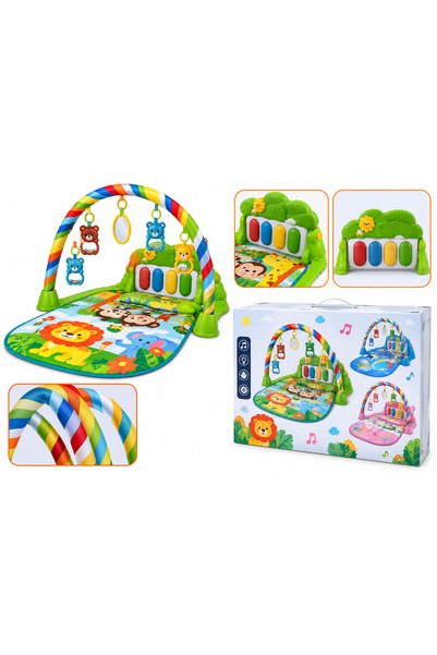 Generic Brand مفرش ألعاب مواليد تفاعلي مع بيانو وألعاب معلّقة LOOSTER TIME