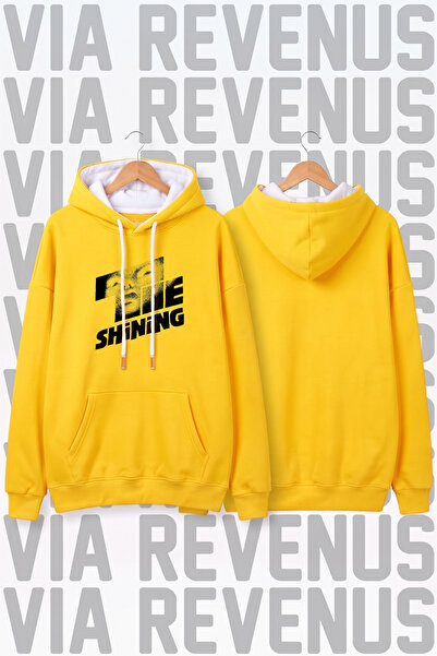 Vordevia The Shining Printed Unisex Yellow Wide Fit Hoodie Sweatshirt - 3 Thr...