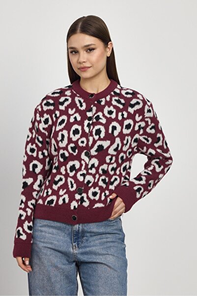 Serenity Leopard detail knit cardigan