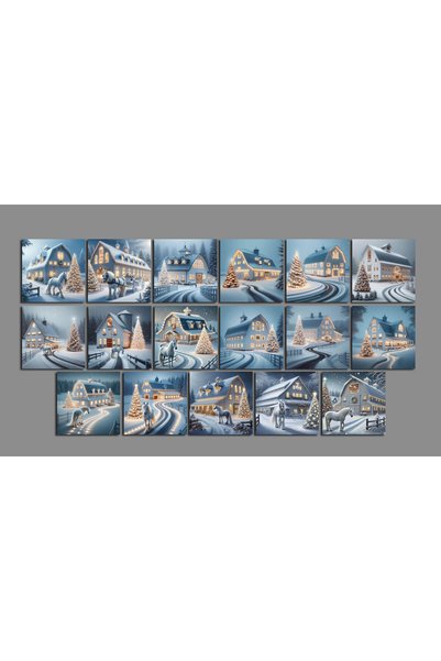 TELLGRAF Winter Themed Postcard Set (10X10 cm 17 Pieces)