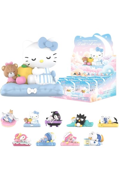 Pop Mart Sanrio Karakterleri Uykuya Daldı Serisi, 9PC Rastgele Figürler ve Ko...