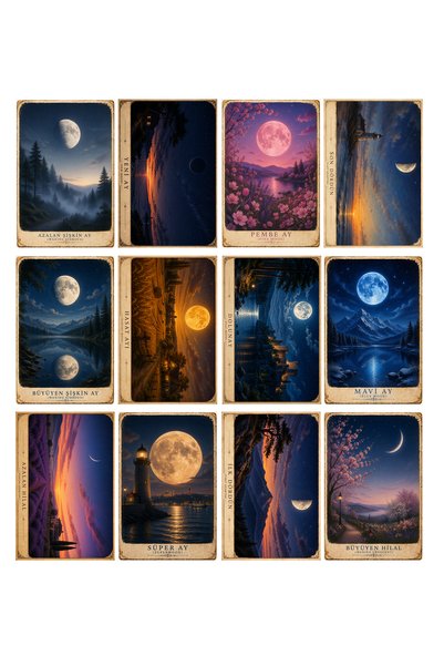 TELLGRAF Moon Themed Postcard Set (10X15 cm 12 Pieces)