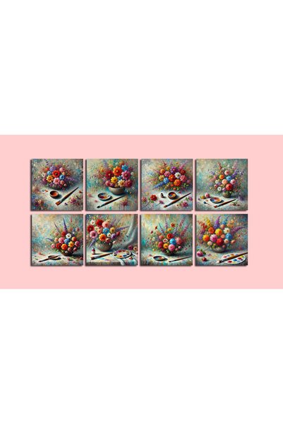 TELLGRAF Flower Themed Postcard Set (10X10 cm 8 Pieces)