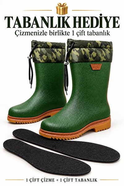 SOLERIUM SHOES Derby Hunter Krep Hakiki Kauçuk Avcı Balıkçı İnşaatçı tarım İş Çizmesi -40 Derece Soğuğa Dayanıklı