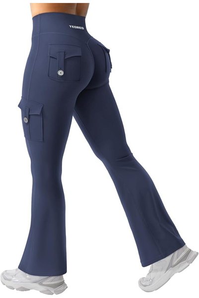 GENERAL YEOREO CoreFlex Women Workout Flare Leggings with Pockets Hidden Scru...