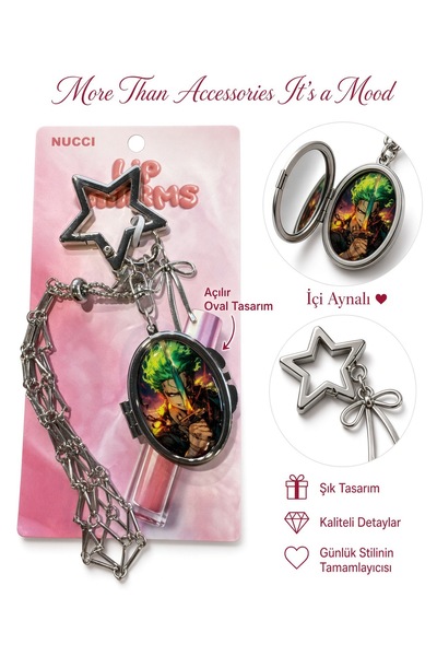 Meyra Accessories Metal Aynalı Gloss Tutuculu One Piece Charm Anahtarlık 1 adet gelmektedir
