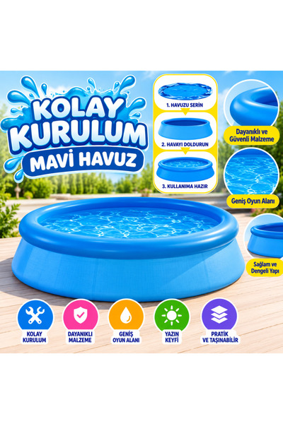 28106 Kolay Kurulum Mavi Renkli Havuz