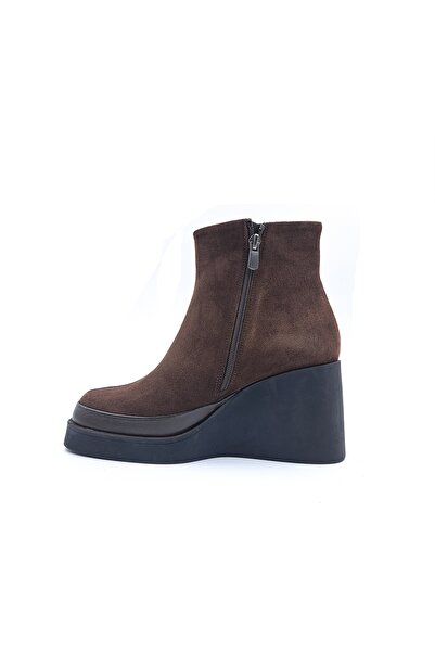 Cassido Genuine Suede Leather Padded Sole Brown Women's Boots