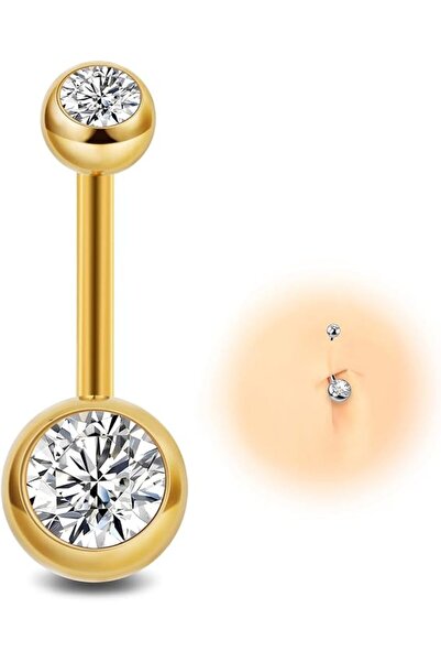 GENERAL G23 Titanium Belly Button Bars Piercing Silver Gold Navel Piercing Je...