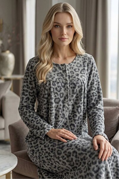Lohussa New Season Women's Patterned Winter Full-Length Button Detailed Speci...