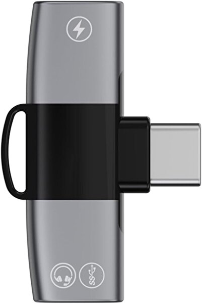 KASTWAVE محول USB C إلى سماعة رأس 3.5 ملم وشاحن، محول 2 في 1 من النوع C إلى 3...