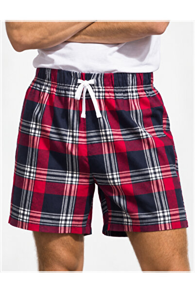 Generic Brand Pantaloni scurți de pijama pentru bărbați SF Men, carouri roșii...