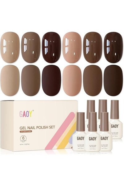 GAOY Pastel Gel Nail Polish - Set of 6, Pink Green Blue