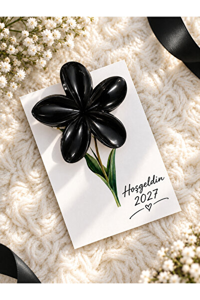 3 Adet 2027 Özel Notu İle Lotus Toka Yeni Yıl YIlbaşı Hediyesi - Siyah