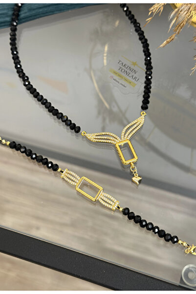 Gram Altınlık Tasarım Siyah Kristal Set