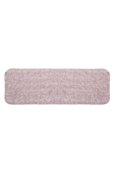CATIANO Covoras Decorativ din Imitatie de Blana Dusty Pink pentru Hol 150x50cm