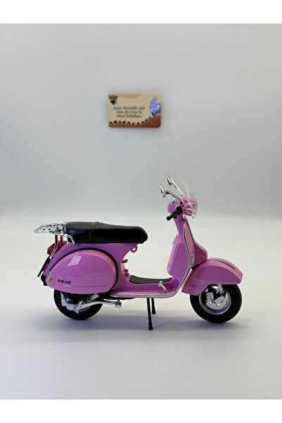 MotoGarage Pembe Vespa PX125 1:10 Ölçekli Maket Diecast Model | Işıklı Sesli