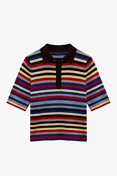 Havoş Colorful Lior Striped Polo Collar Knitwear