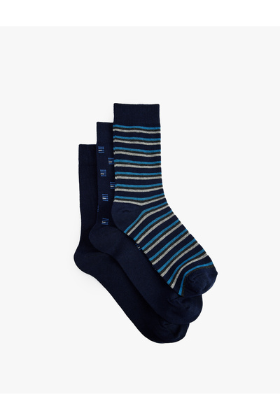 Koton Striped 3-Piece Sock Set