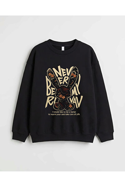 Let's Wear Rabbit Printed Premium Crew Neck Long Sleeve Sweatshirt