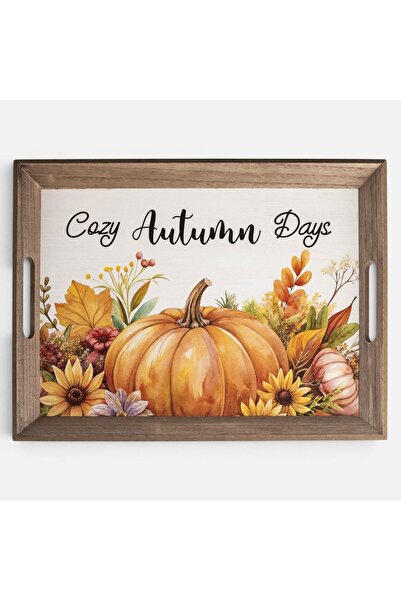 CATIANO Tava Decorativa din Lemn cu Dovleci 45x34cm