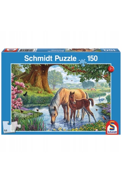 Schmidt Cai lângă râu Puzzle 150 piese.