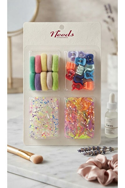 Needstore 4Set 12 Towels 12 Combs 500 Colorful Elastic Rubber Bands Mixed Cot...
