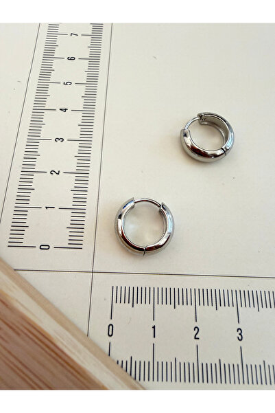 Rupen Kraft 316 L Surgical Steel 5Mm*12Mm Curved Steel Hoop Earring Silver