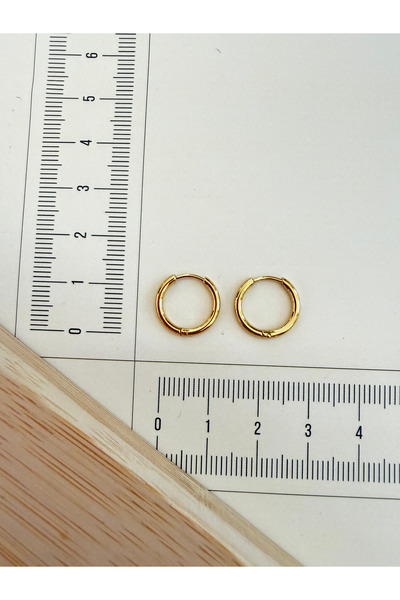 Aida Jewelss 316l surgical steel 1.6mm*10mm steel hoop earrings gold